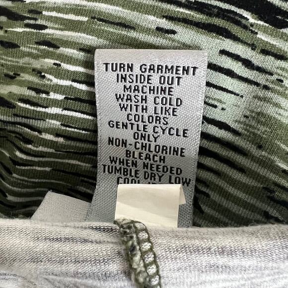 Catherines Curvy Maxi Dress 2X 22/24W Green Black Abstract Print Hi Low Hemline - Picture 6 of 6